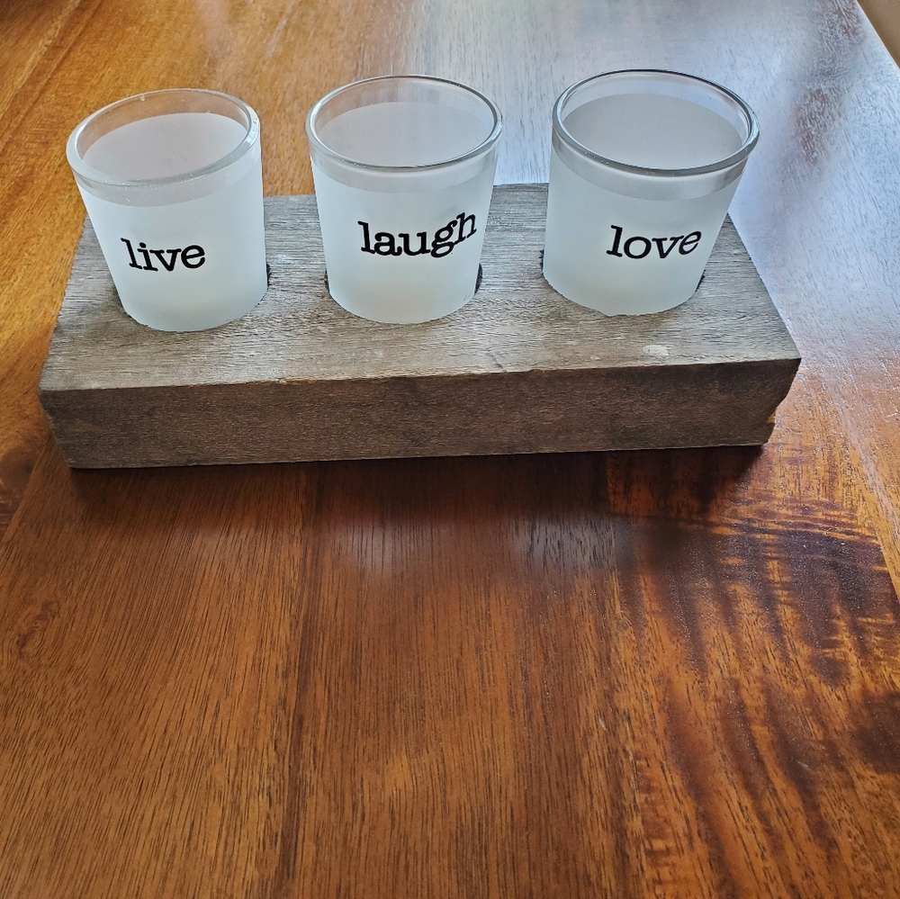 Live laugh love candle holders